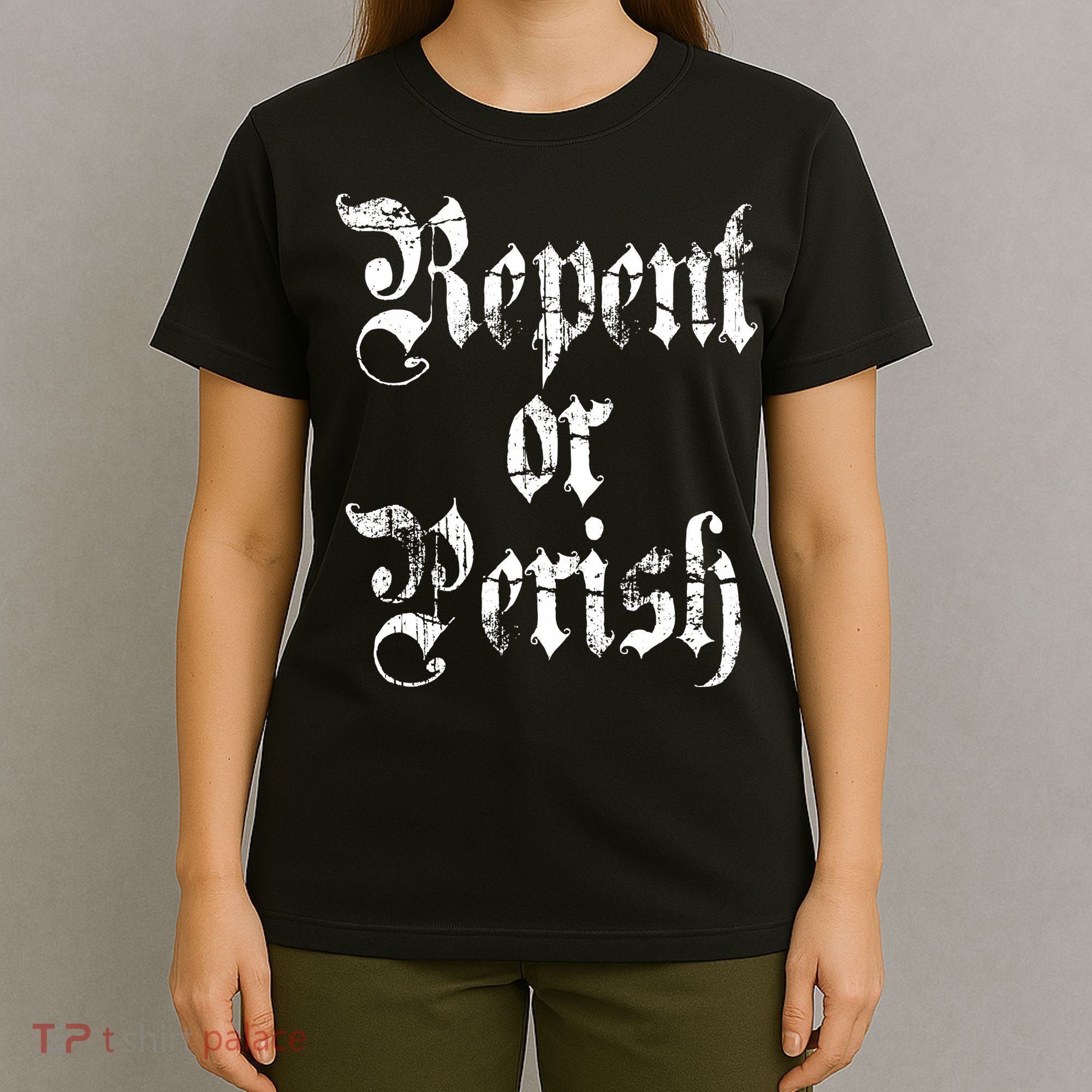 Vintage Repent Or Parish Christian T-Shirt