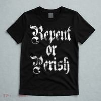 Vintage Repent Or Parish Christian T-Shirt thumb 5