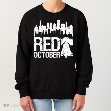 Vintage Red October Philadelphia Skyline Baseball Women's Sweatshirt
