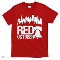 Vintage Red October Philadelphia Skyline Baseball T-Shirt thumb 0
