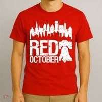 Vintage Red October Philadelphia Skyline Baseball T-Shirt thumb 3