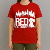 Vintage Red October Philadelphia Skyline Baseball T-Shirt thumb 4