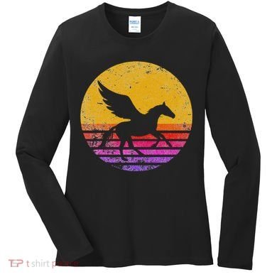 Vintage Retro Pegasus Greek Mythology Women's Long Sleeve Shirt