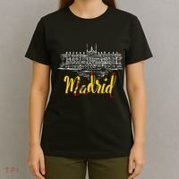 Vintage Royal Palace In Madrid With Spain Flag T-Shirt thumb 4