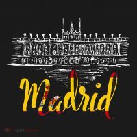 Vintage Royal Palace In Madrid With Spain Flag T-Shirt thumb 7