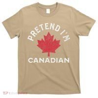 Vintage Retro Pretend Im Canadian Maple Leaf Canada Flag T-Shirt thumb 0