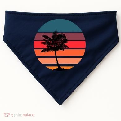 Vintage Retro Palm Tree Sunset USA-Made Doggie Bandana