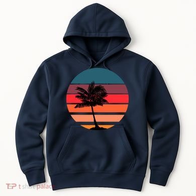 Vintage Retro Palm Tree Sunset Hoodie