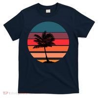 Vintage Retro Palm Tree Sunset T-Shirt thumb 0