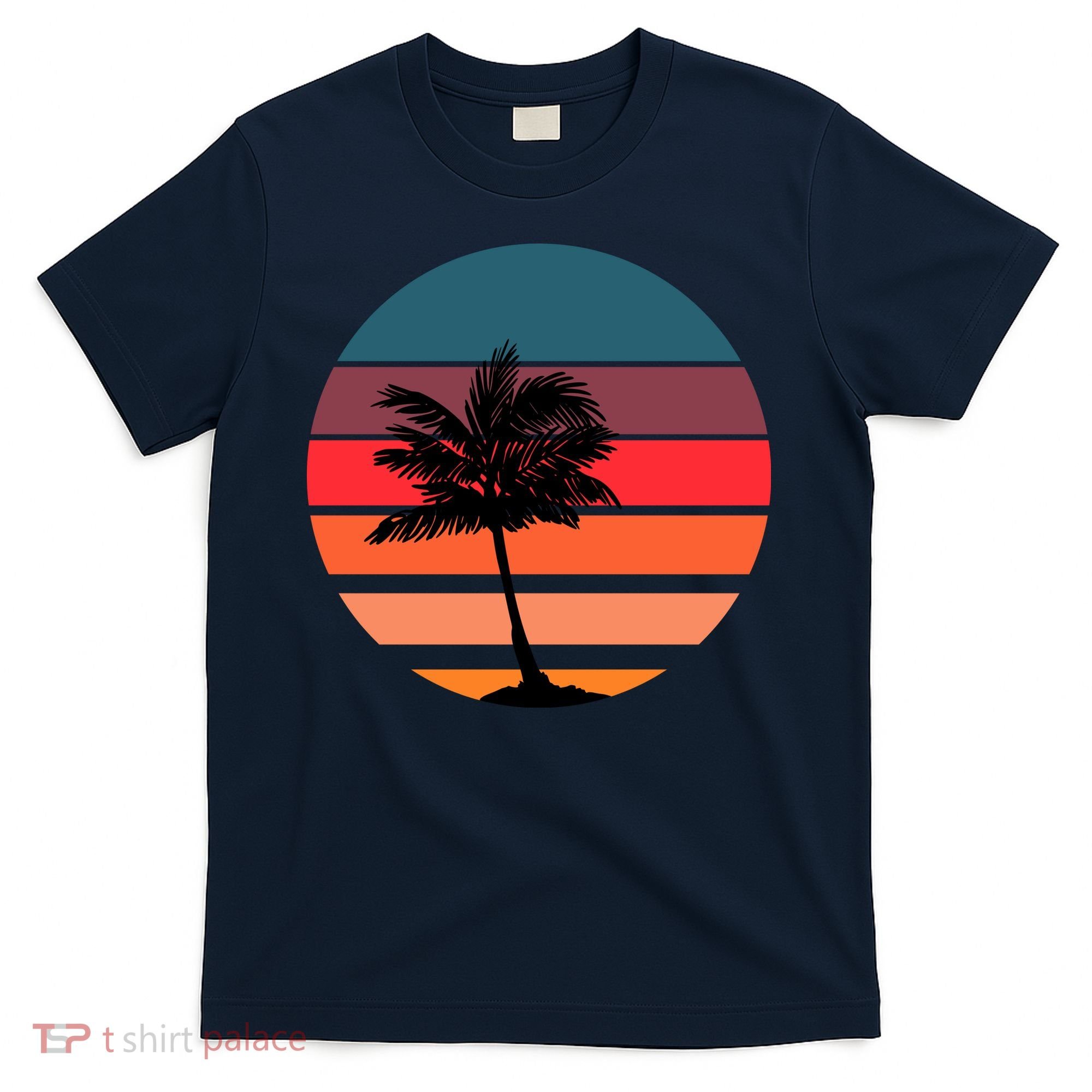 Vintage Retro Palm Tree Sunset T-Shirt
