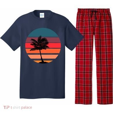 Vintage Retro Palm Tree Sunset Pajama Set