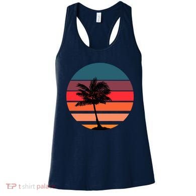 Vintage Retro Palm Tree Sunset Women's Tank Top