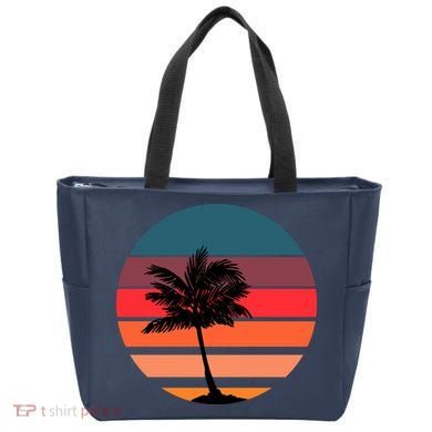 Vintage Retro Palm Tree Sunset Tote Bag