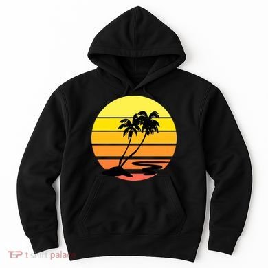 Vintage Retro Palm Tree Sunset Hoodie
