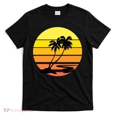 Vintage Retro Palm Tree Sunset T-Shirt