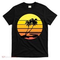 Vintage Retro Palm Tree Sunset T-Shirt thumb 0