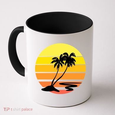 Vintage Retro Palm Tree Sunset Coffee Mug