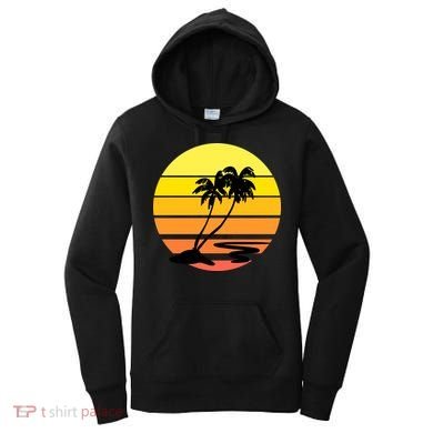 Vintage Retro Palm Tree Sunset Women's Hoodie