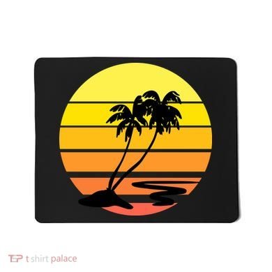 Vintage Retro Palm Tree Sunset Mousepad