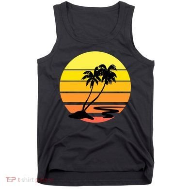 Vintage Retro Palm Tree Sunset Tank Top