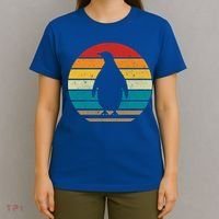 Vintage Retro Penguins Sunset 70s 80s 90s Penguins Party Gif Gift T-Shirt thumb 4