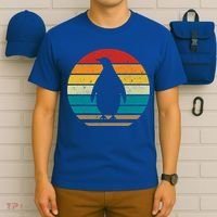 Vintage Retro Penguins Sunset 70s 80s 90s Penguins Party Gif Gift T-Shirt thumb 6