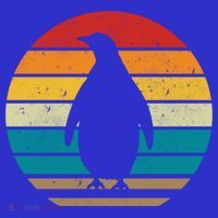 Vintage Retro Penguins Sunset 70s 80s 90s Penguins Party Gif Gift T-Shirt thumb 7