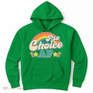 Vintage Retro Pro Choice AF Star Rainbow Hoodie