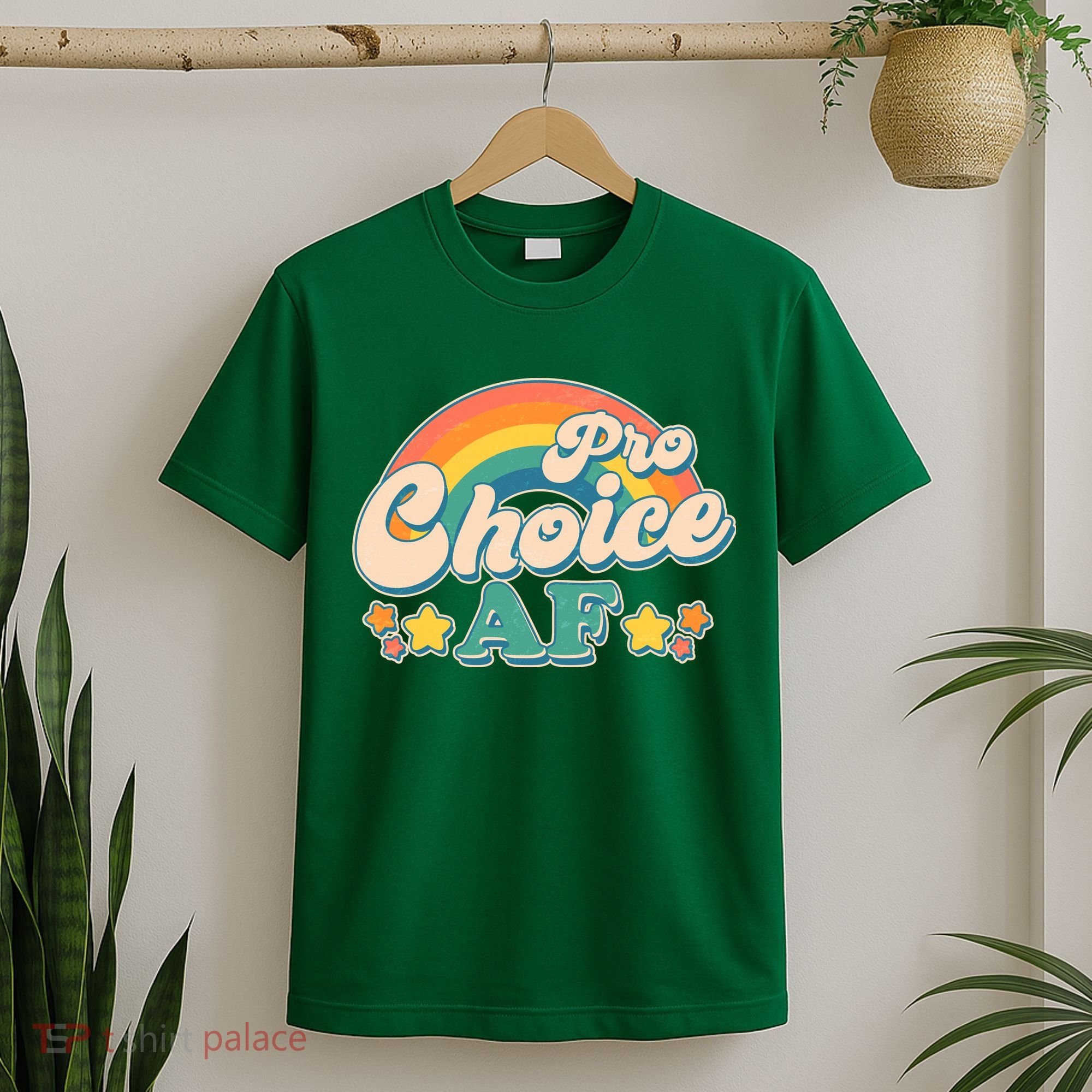 Vintage Retro Pro Choice AF Star Rainbow T-Shirt
