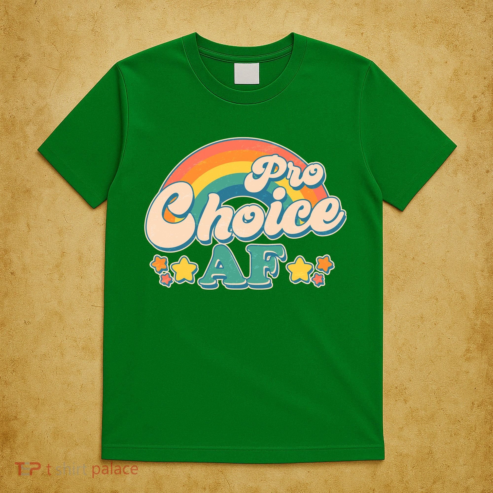 Vintage Retro Pro Choice AF Star Rainbow T-Shirt