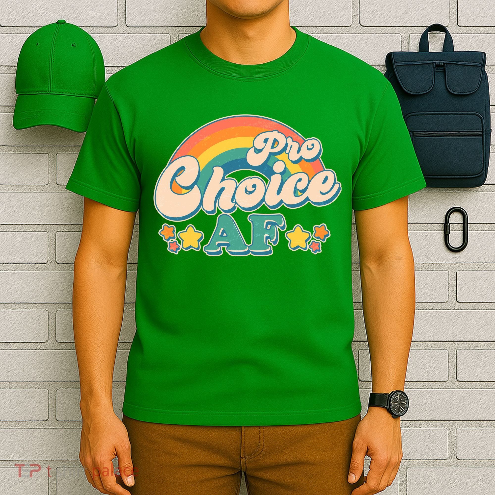 Vintage Retro Pro Choice AF Star Rainbow T-Shirt