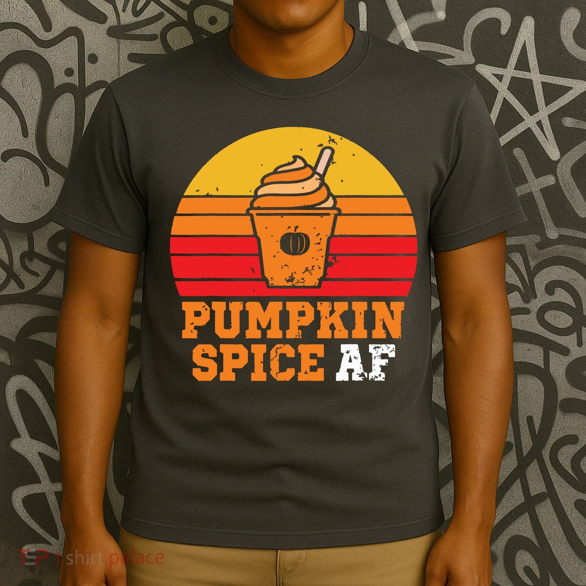 Vintage Retro Pumpkin Spice AF Funny Cream Pumpkin Lover Matching Team Family Ha T-Shirt
