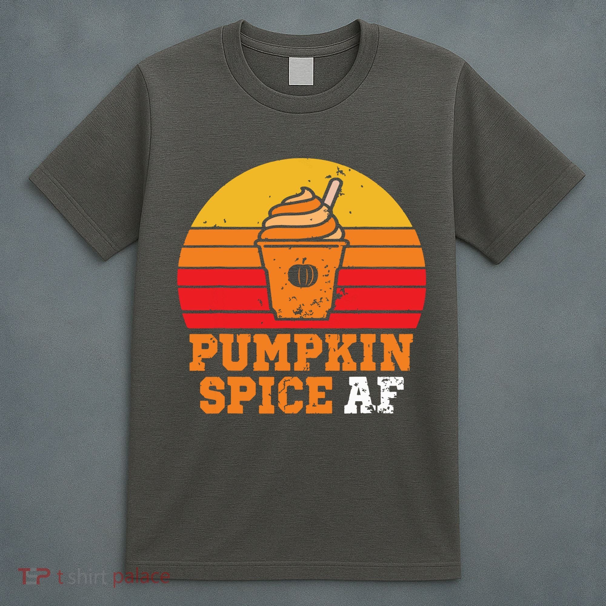 Vintage Retro Pumpkin Spice AF Funny Cream Pumpkin Lover Matching Team Family Ha T-Shirt