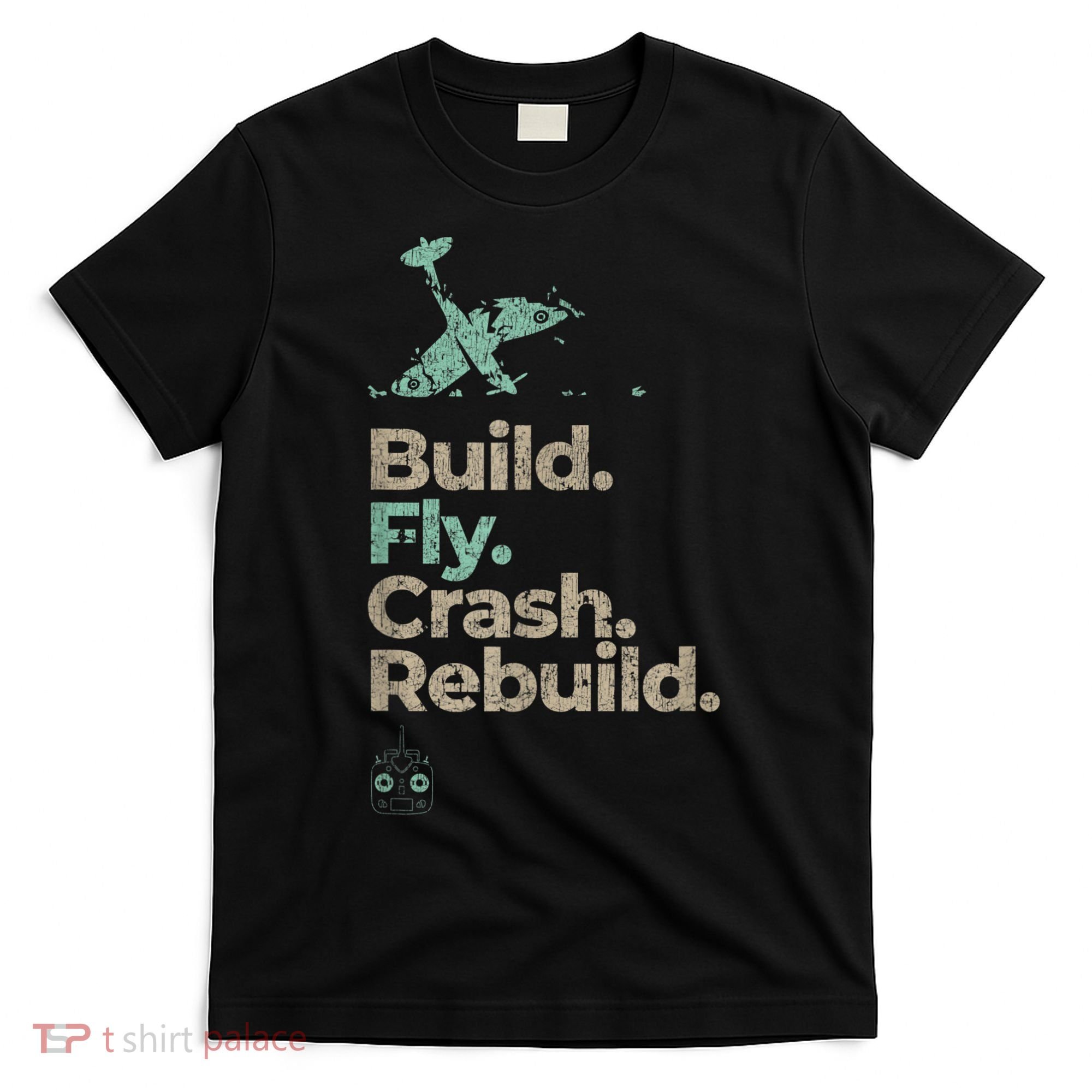 Vintage RC Plane Build Fly Crash Rebuild Airplane T-Shirt