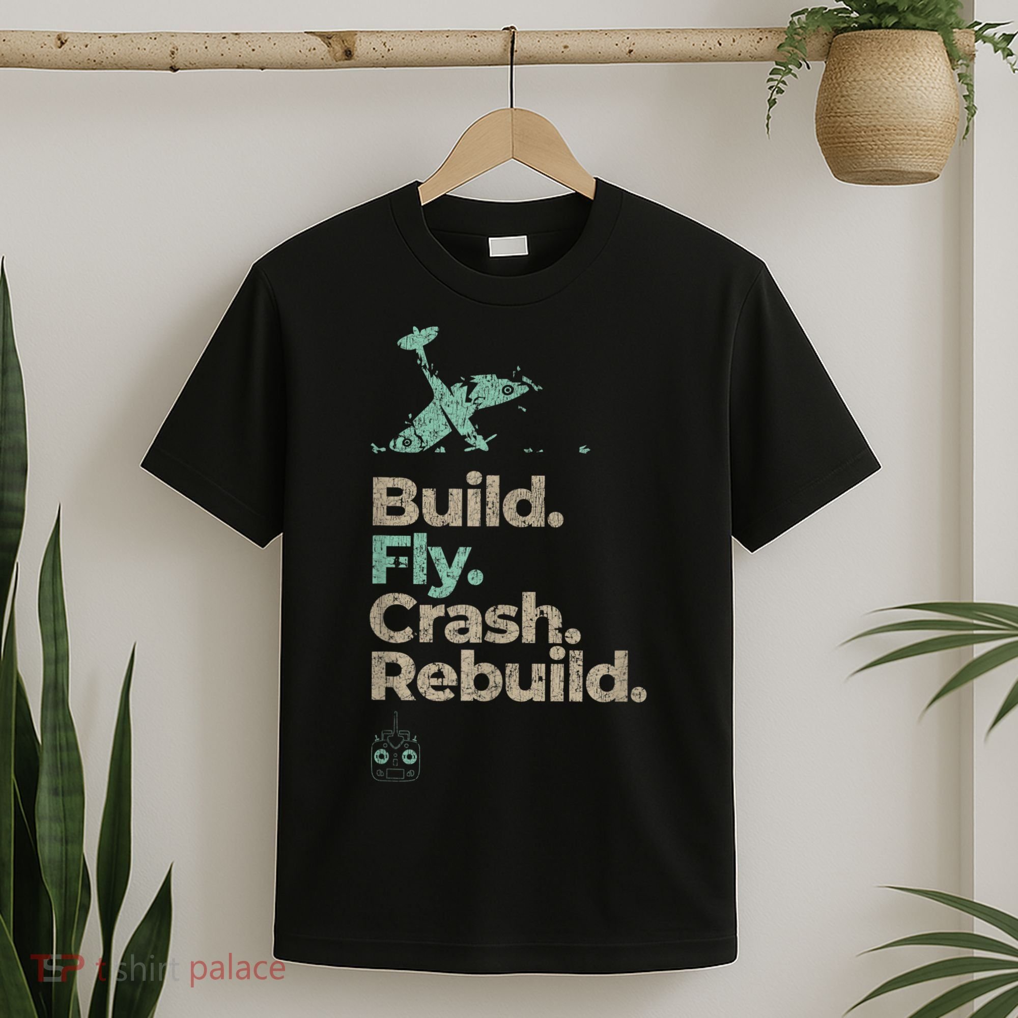Vintage RC Plane Build Fly Crash Rebuild Airplane T-Shirt