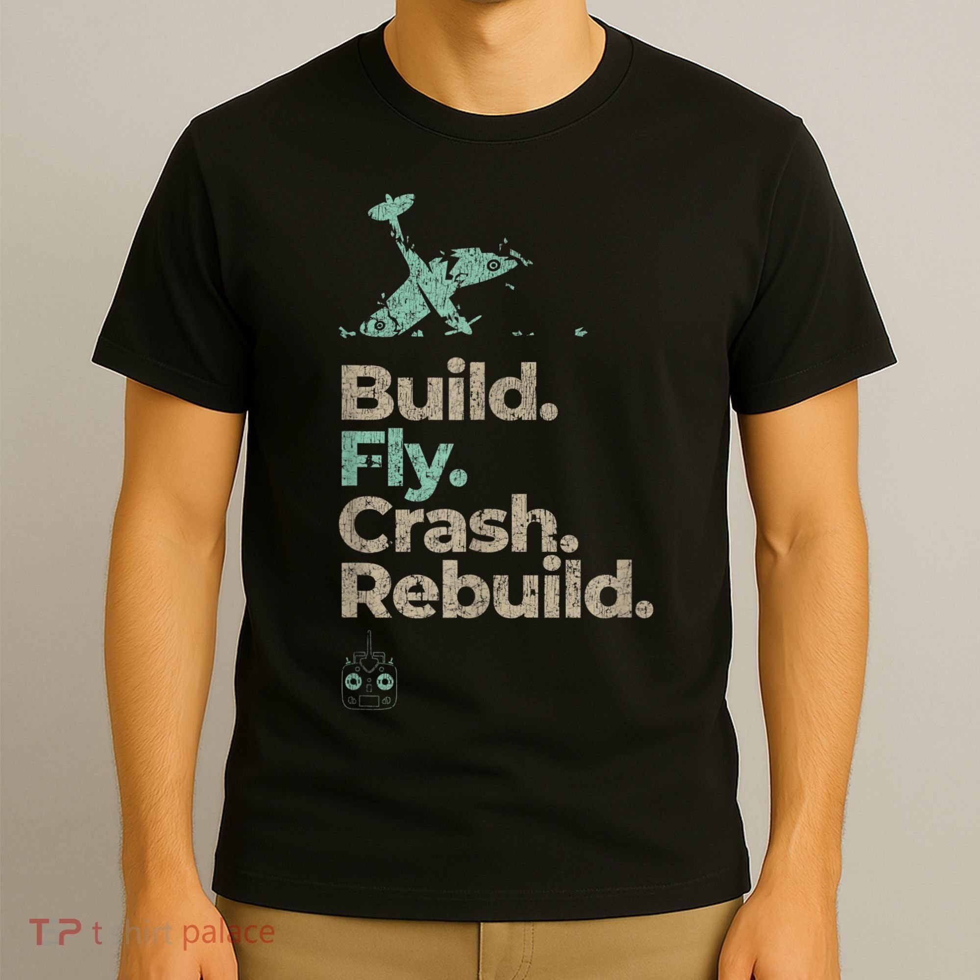 Vintage RC Plane Build Fly Crash Rebuild Airplane T-Shirt