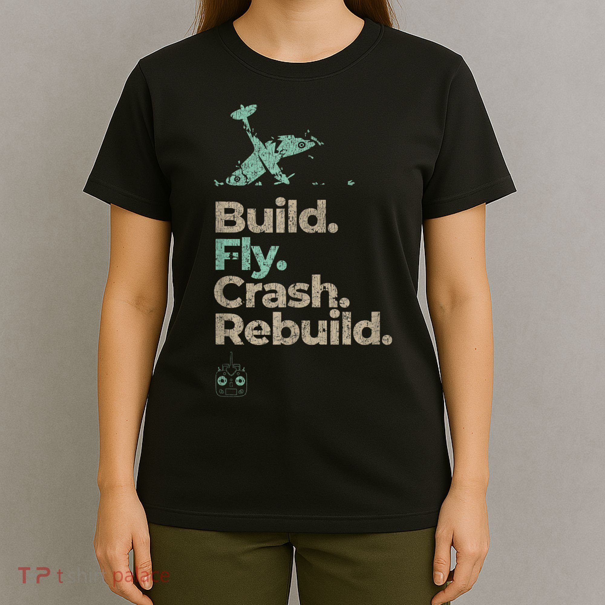 Vintage RC Plane Build Fly Crash Rebuild Airplane T-Shirt