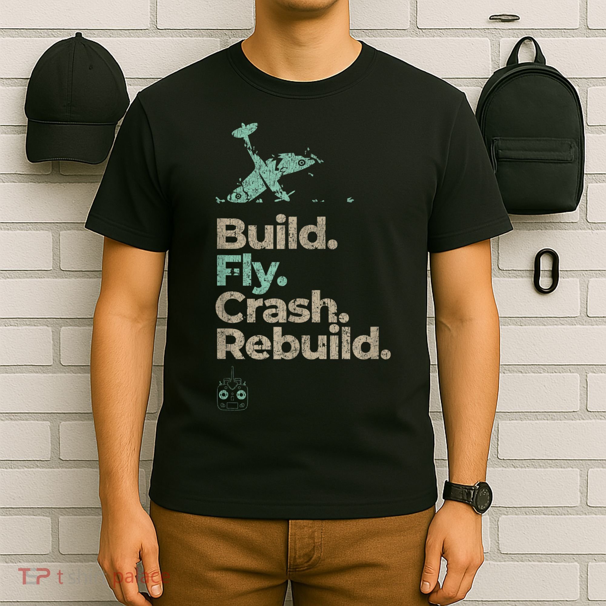 Vintage RC Plane Build Fly Crash Rebuild Airplane T-Shirt
