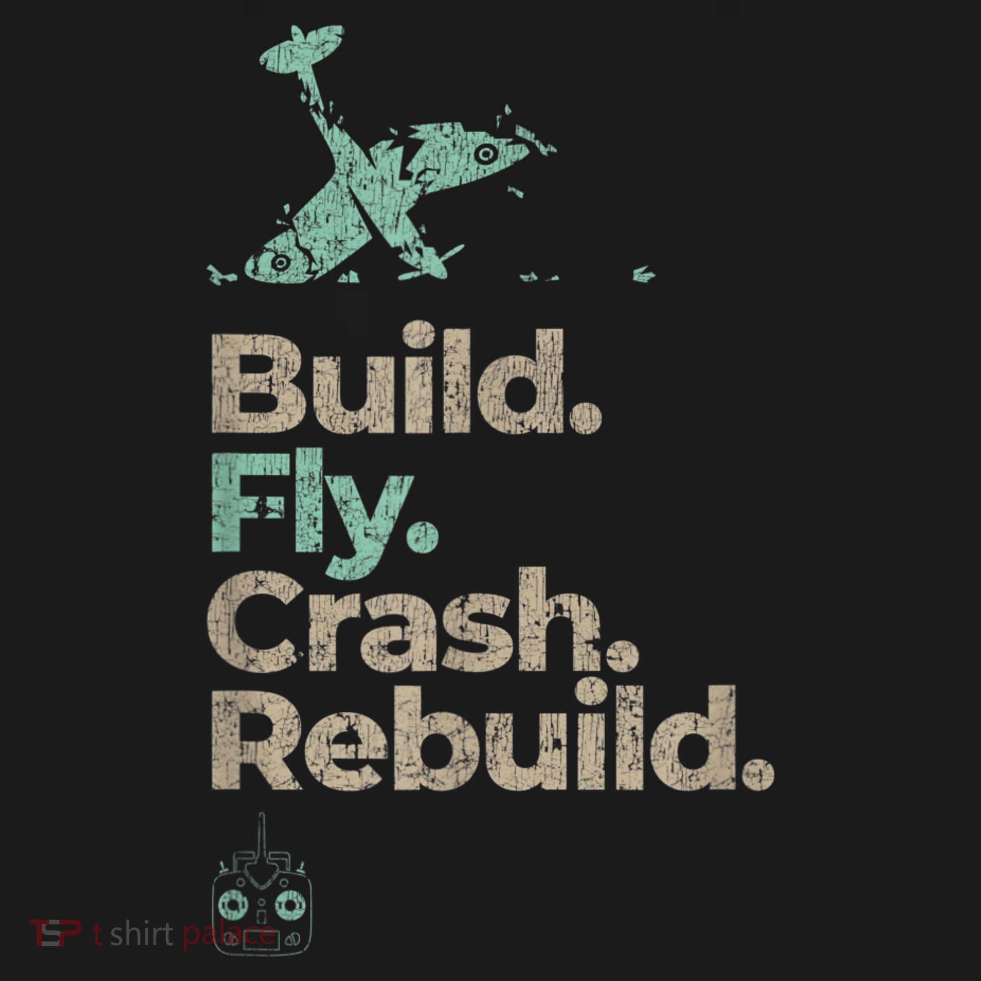 Vintage RC Plane Build Fly Crash Rebuild Airplane T-Shirt
