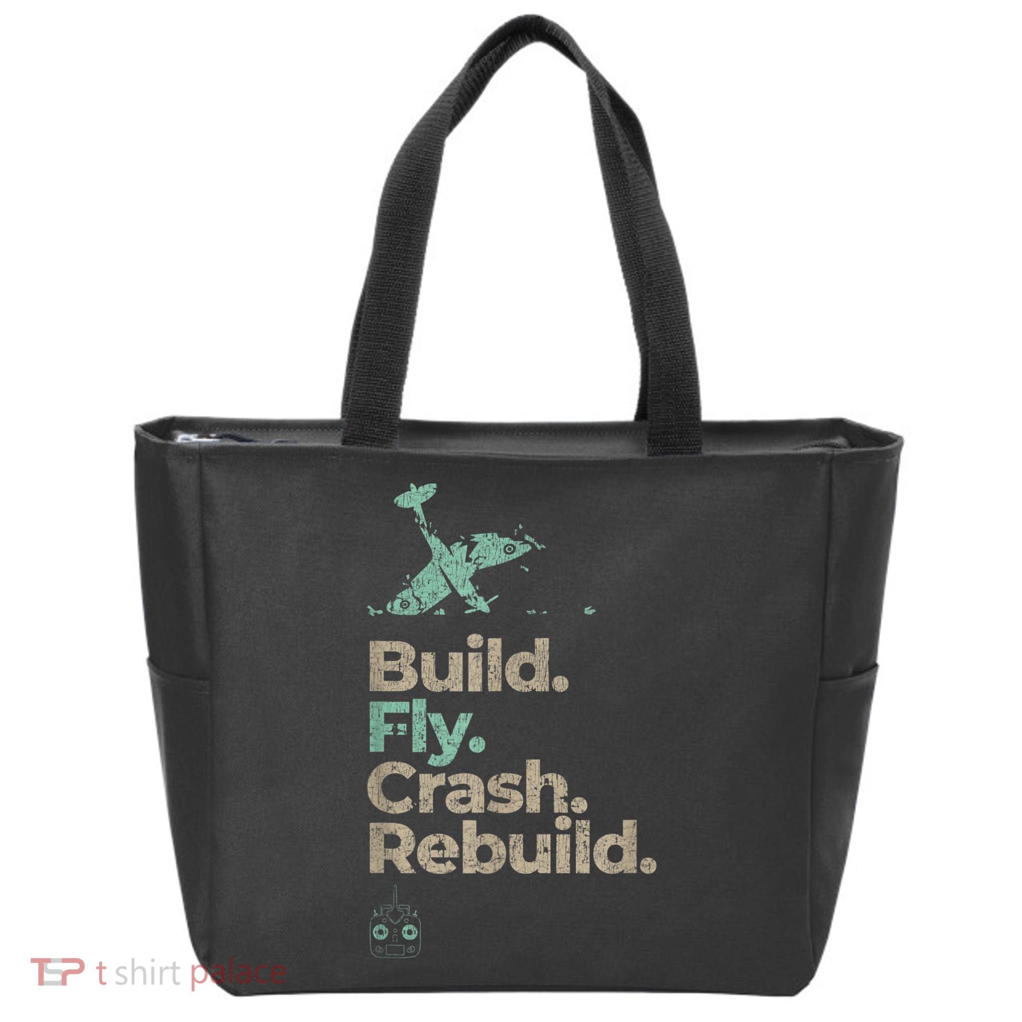 Vintage RC Plane Build Fly Crash Rebuild Airplane Tote Bag