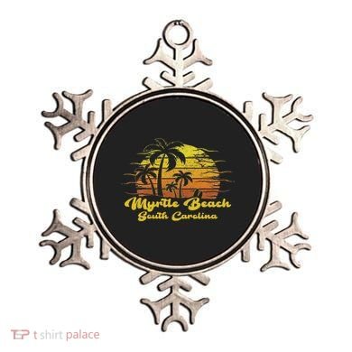 Vintage Retro Palm Tree Sunset South Carolina Myrtle Beach Ornament