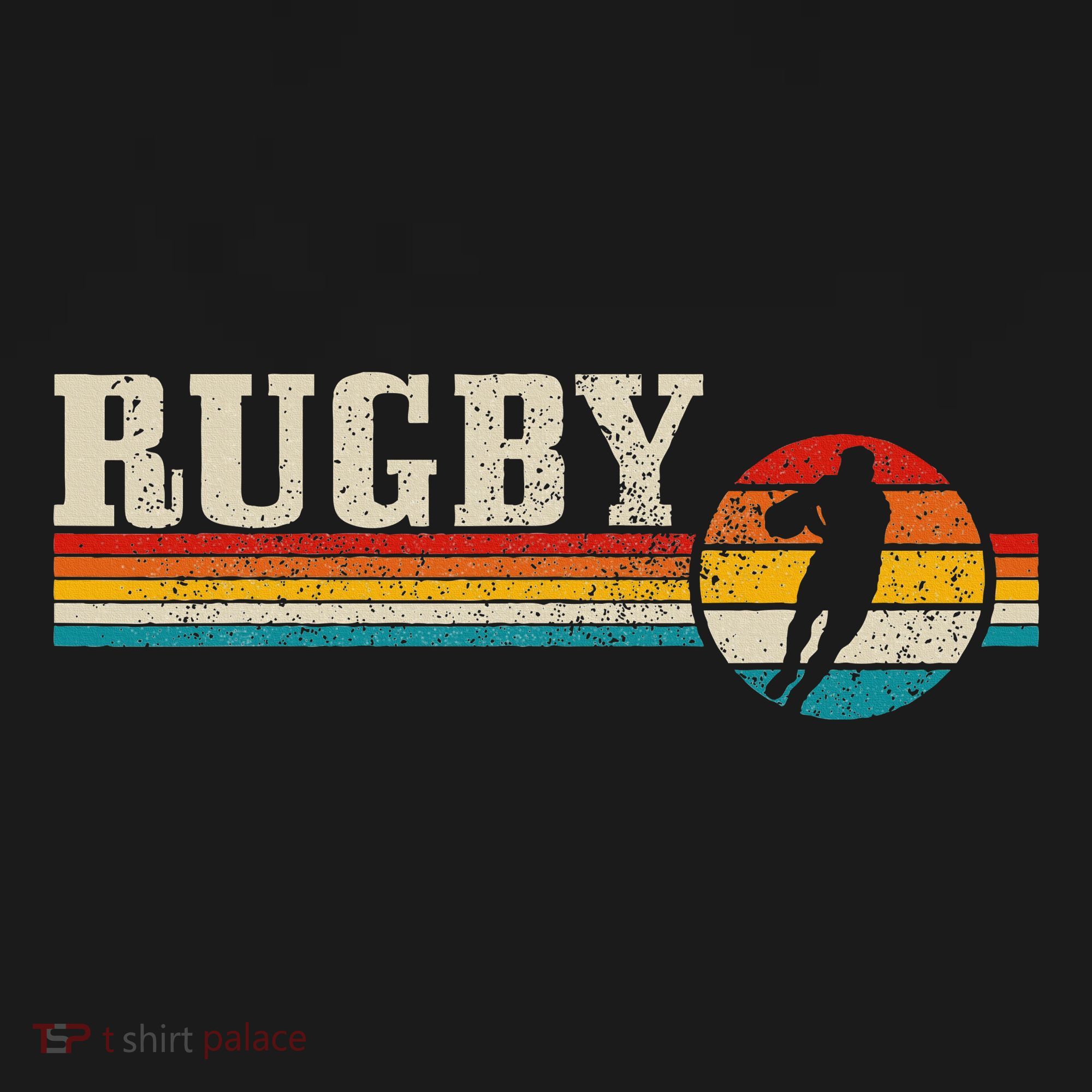 Vintage Rugby Player Sport Retro Football T-Shirt