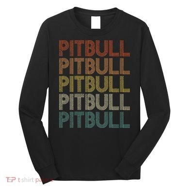 Vintage Retro Pitbull Long Sleeve Shirt