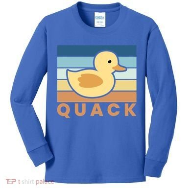 Vintage Retro Quack Rubber Duck Gift Kids Long Sleeve Shirt