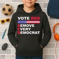 Vote Red Remove Every Democrat Conservatives Pro Republican Kids Hoodie thumb 2