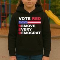 Vote Red Remove Every Democrat Conservatives Pro Republican Kids Hoodie thumb 3