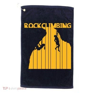 Vintage Retro Rock Climbing Gift Golf Towel