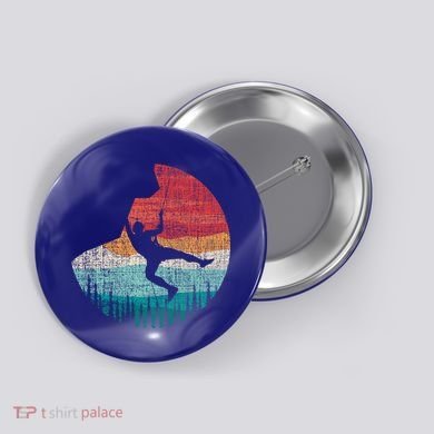 Vintage Retro Rock Climber And Rock Climbing Gift Button