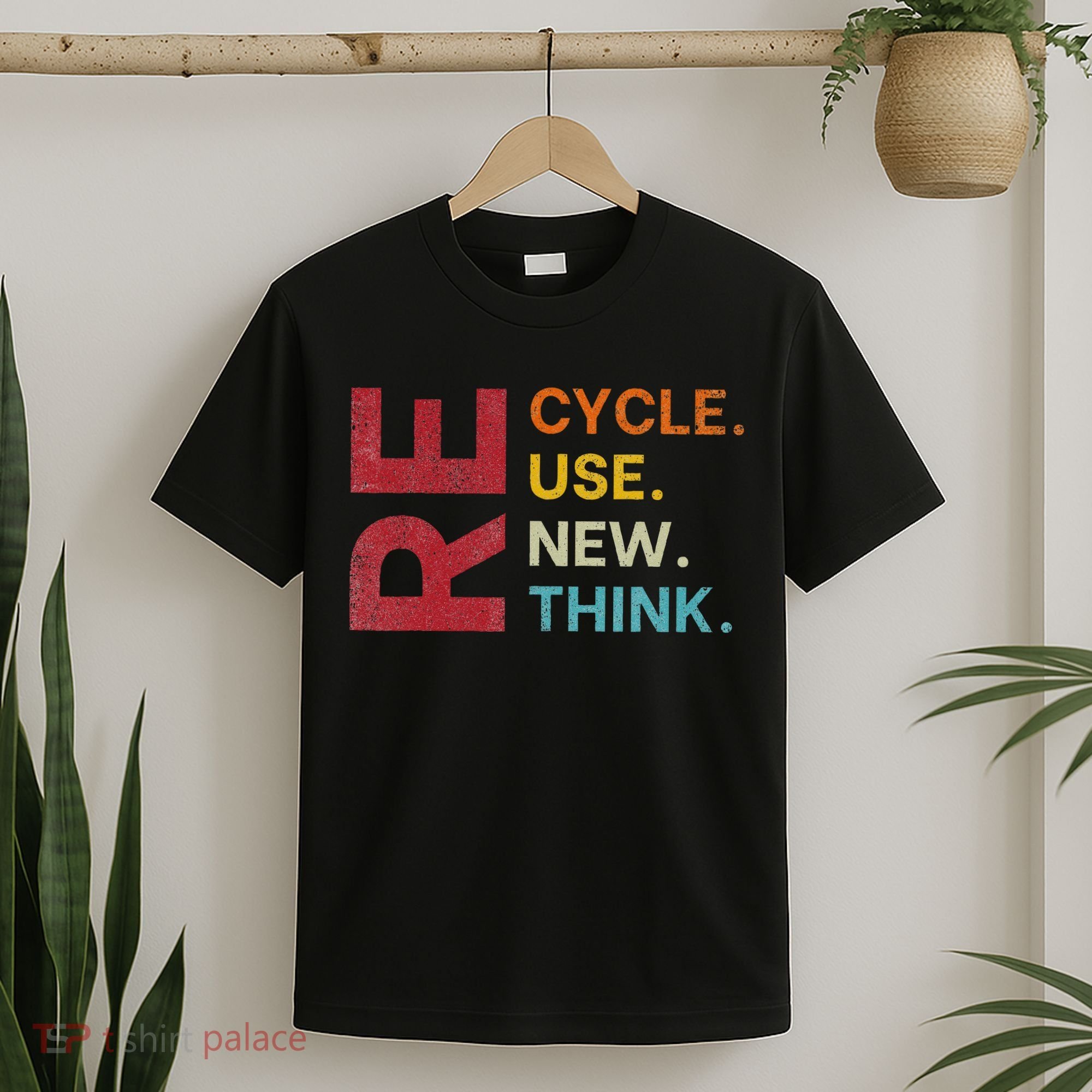 Vintage Recycle Reuse Renew Rethink Earth Day Environmental T-Shirt
