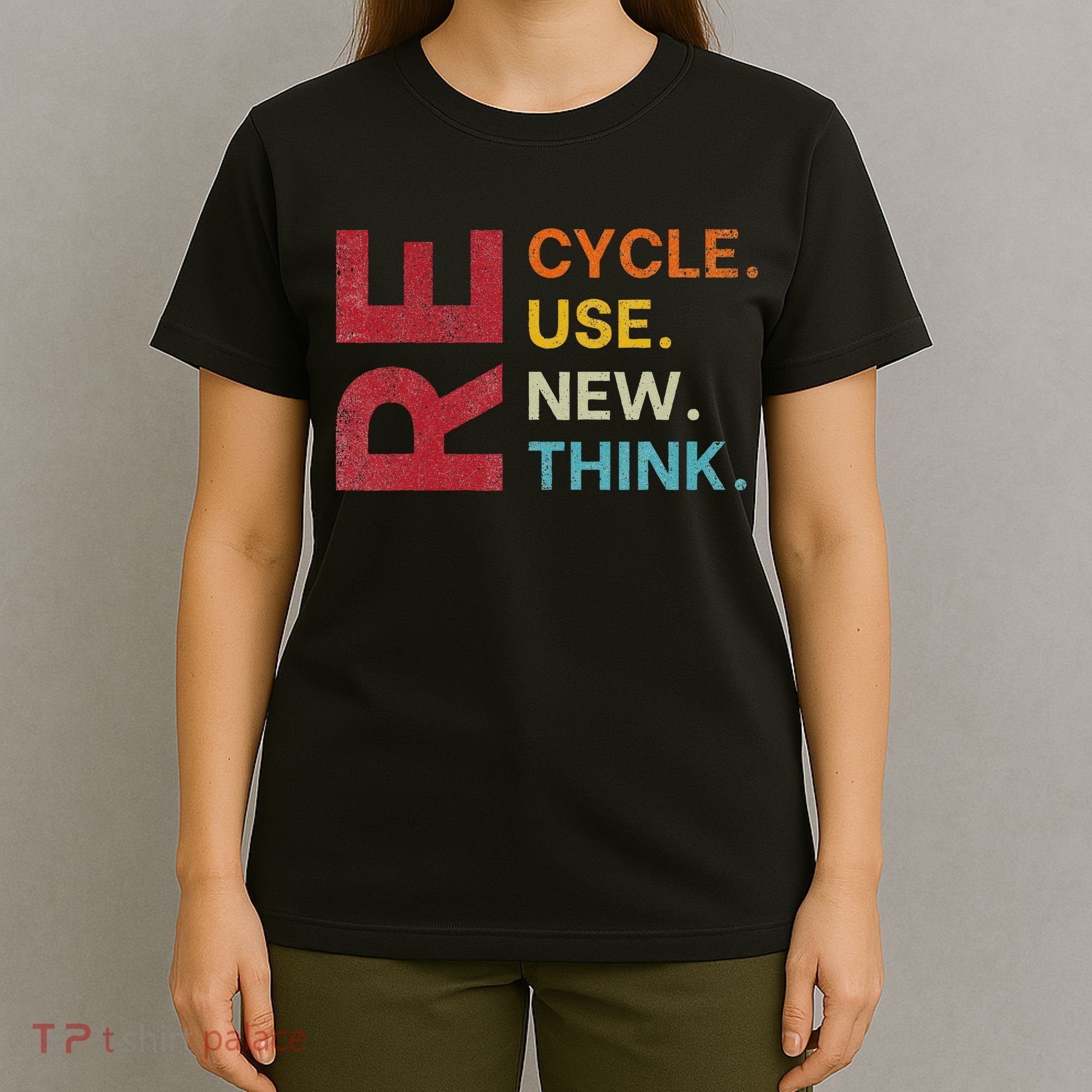 Vintage Recycle Reuse Renew Rethink Earth Day Environmental T-Shirt